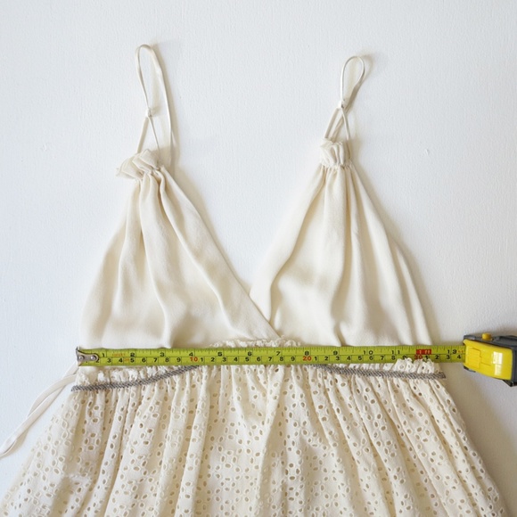 3.1 Phillip Lim Silk Ivory Lace Pleated Ruffle Top - Picture 6 of 8